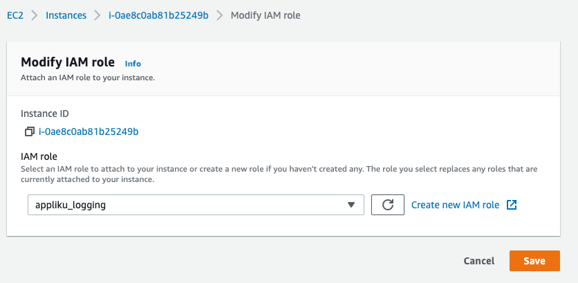 Modify IAM role for ec2 instance